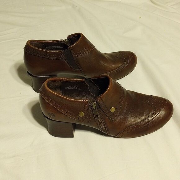 Brown Leather Born Heeled Clogs - Picture 5 of 10